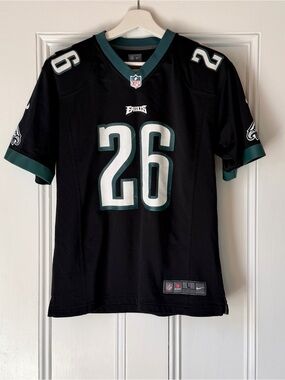 NIKE Philadelphia Eagles Black Football Jersey 26 Sanders Youth Large NFL